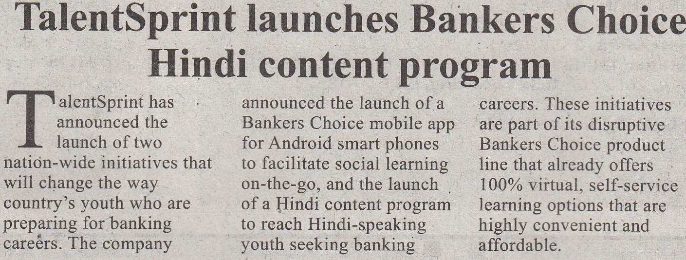 TalentSprint launches BankersChoice mobile app for Android smartphones